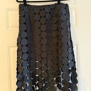 Commense Black Midi Skirt with Cut Out Design